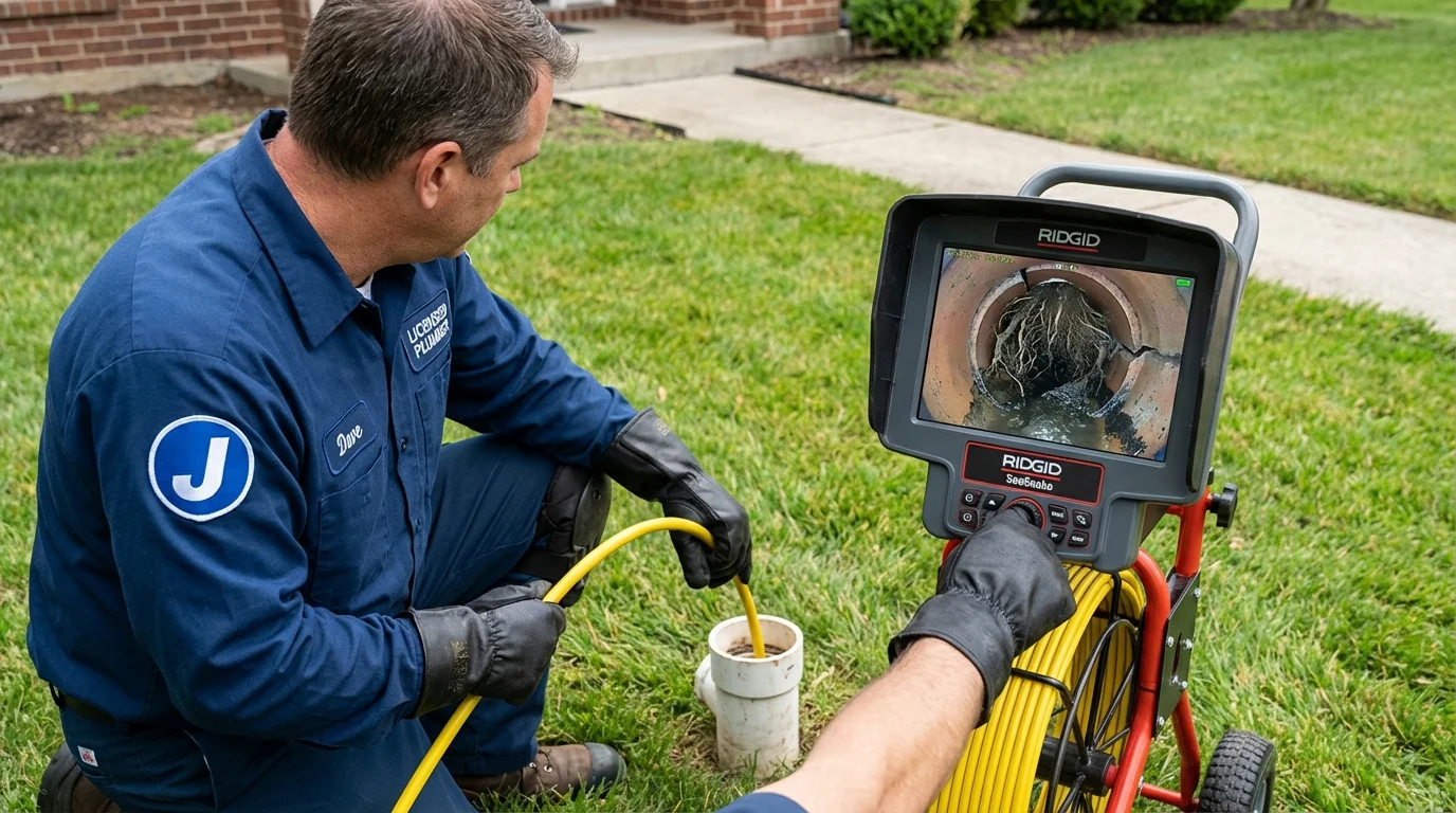 Sewer camera inspection being performed by Johns Plumbing LLC in Ashburn